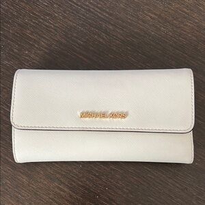 Michael Kors Cream Leather Trifold Wallet